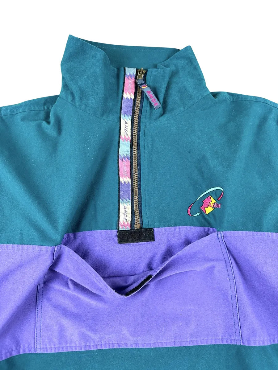 Felpa vintage unisex mezza zip Made in Italy firmata Ande - abbigliamento e vestiti vintage