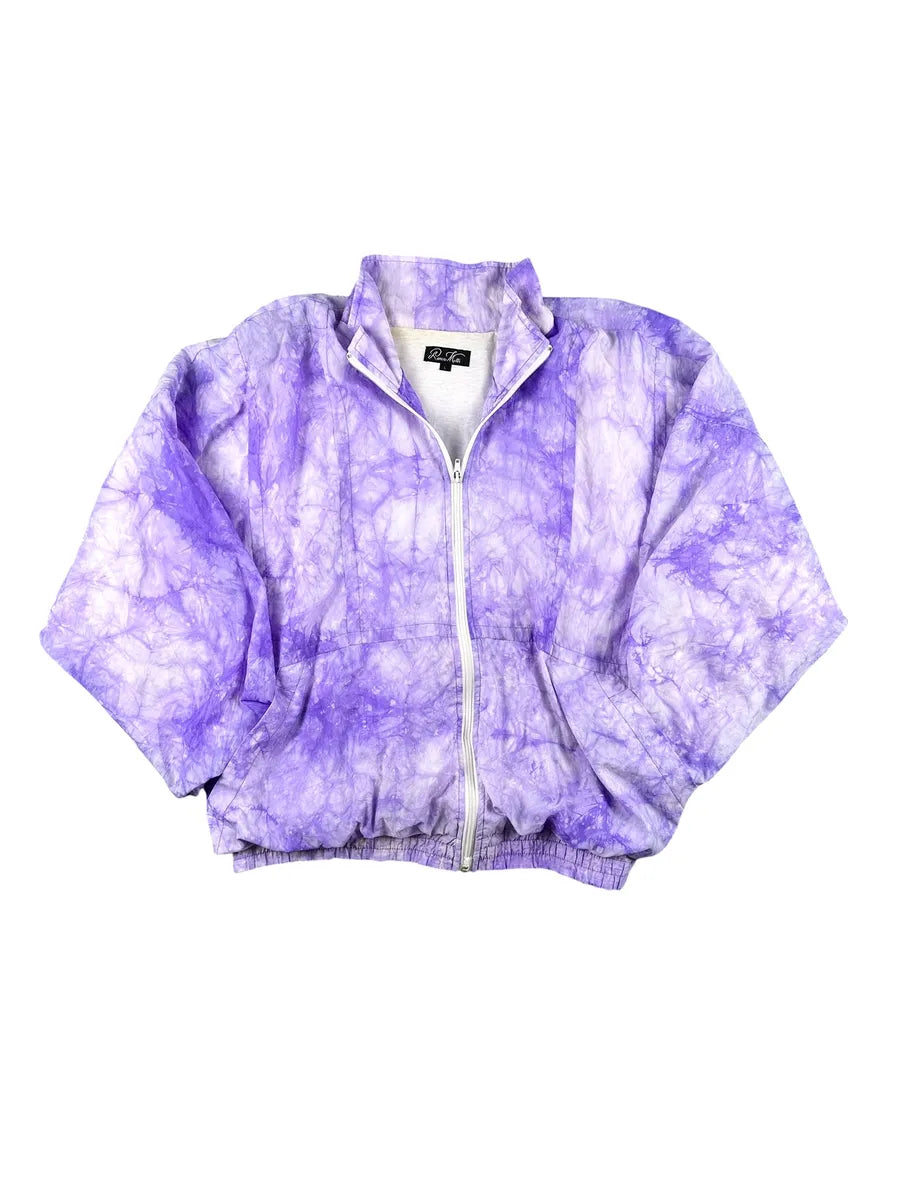 Veste de survêtement vintage années 90 lilas avec effet tie-dye