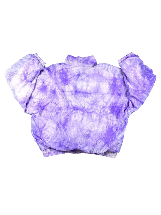 Giacca di tuta vintage anni '90 lilla con effetto tie-dye