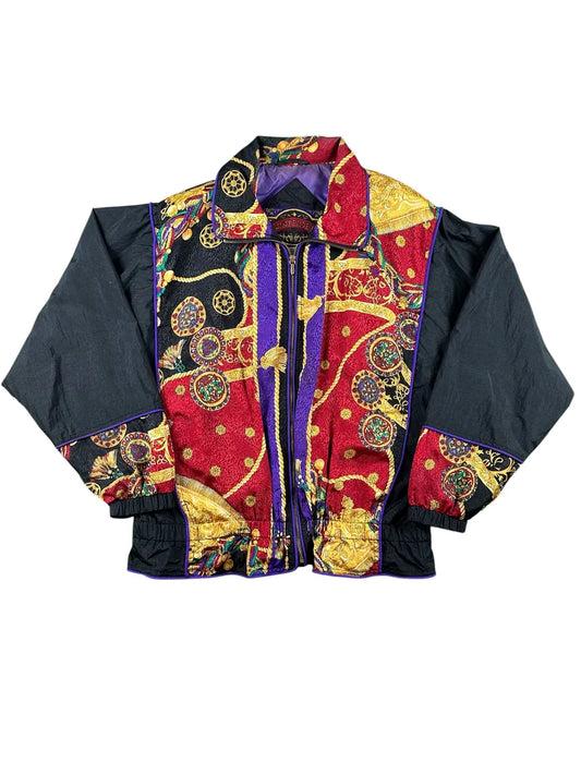 Giacca di tuta vintage da donna Winterset stile barocco multicolor