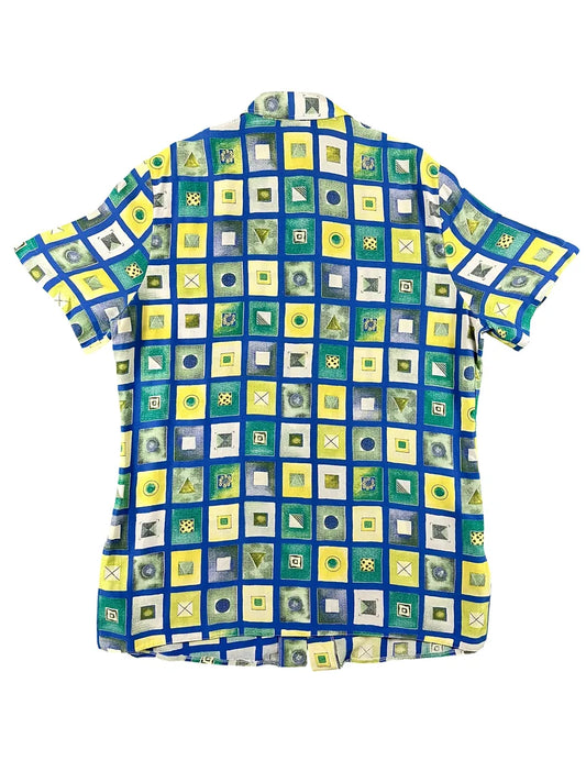 Camicia donna vintage Michèle Boyard a fantasia geometrica