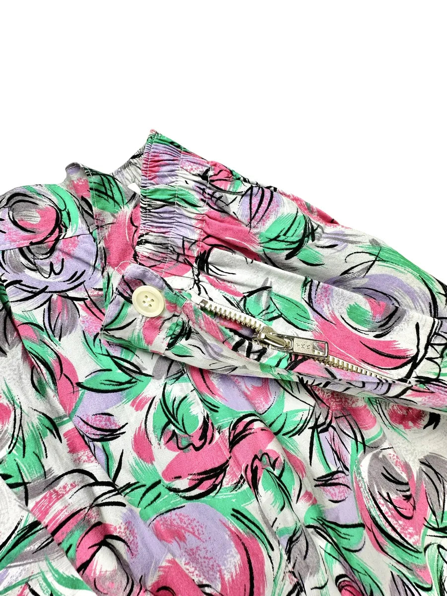 Pantaloni vintage da donna in cotone a fantasia frutta - Multicolor