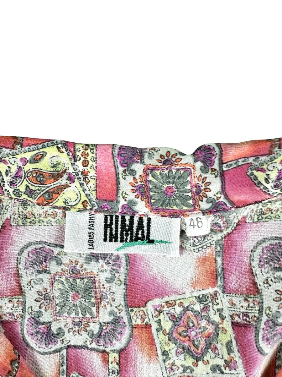 Camicia vintage da donna Rimal a maniche corte con bottoni gioiello
