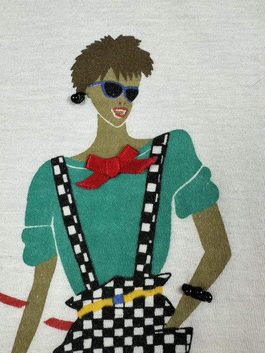 T-shirt vintage smanicata da donna