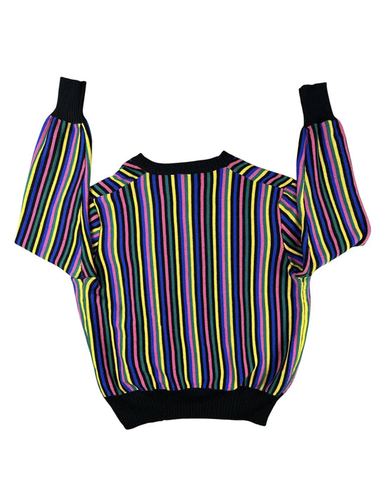 Cardigan Donna Vintage a Righe Multicolore - abbigliamento e vestiti vintage