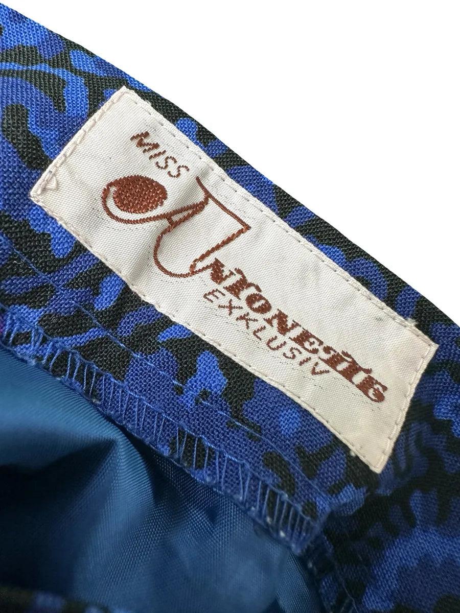 Gonna Vintage Plissettata in Lana Fantasia Paisley – Blu, Viola e Arancione - abbigliamento e vestiti vintage