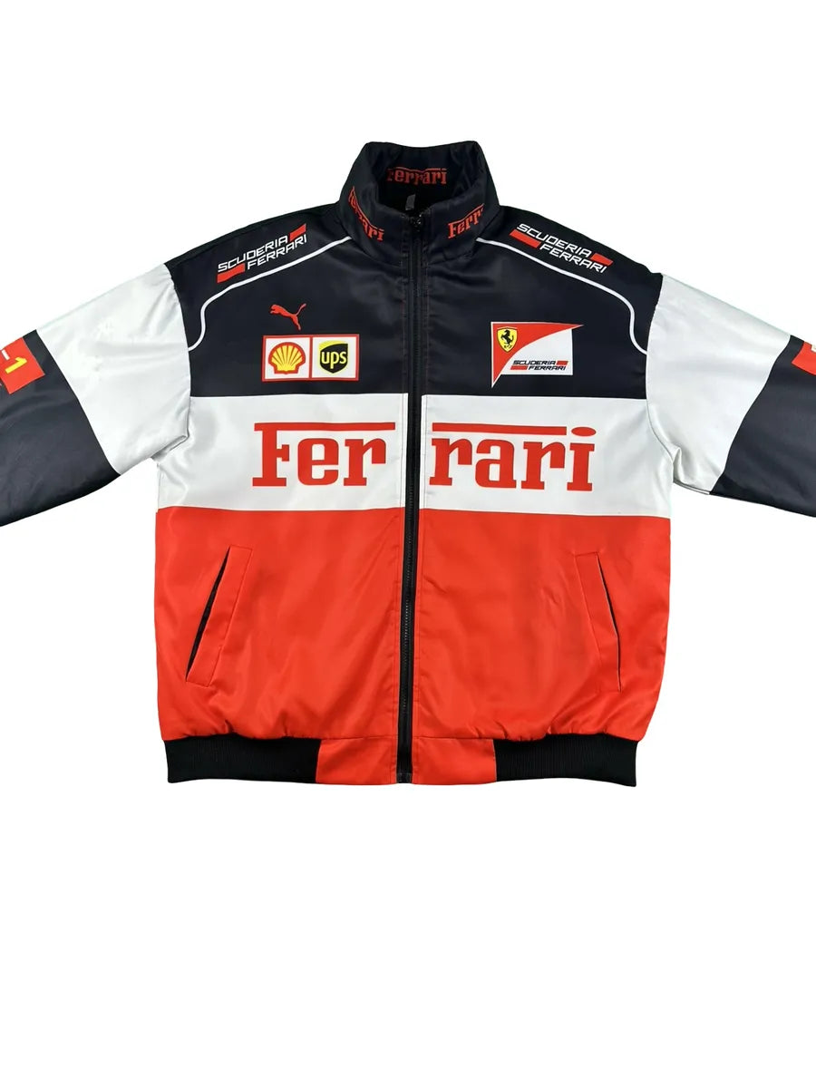 Giacchetto Vintage Y2K Scuderia Ferrari Racing – Rosso, Nero e Bianco - abbigliamento e vestiti vintage
