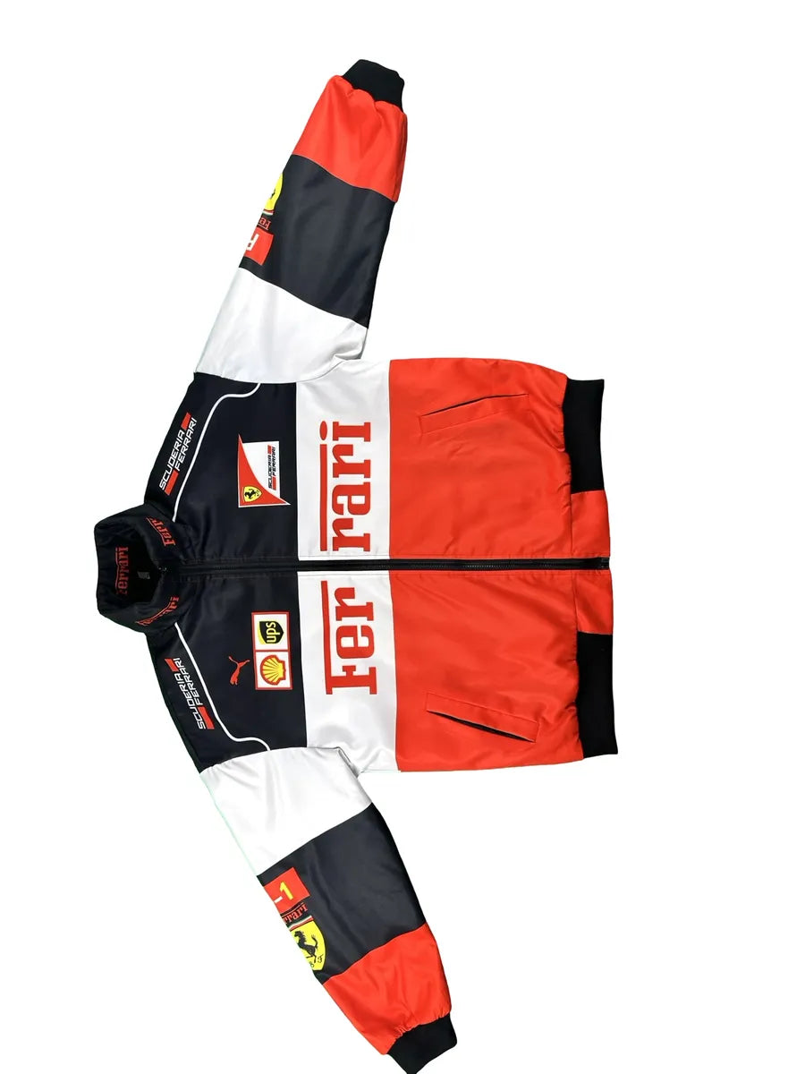 Giacchetto Vintage Y2K Scuderia Ferrari Racing – Rosso, Nero e Bianco - abbigliamento e vestiti vintage
