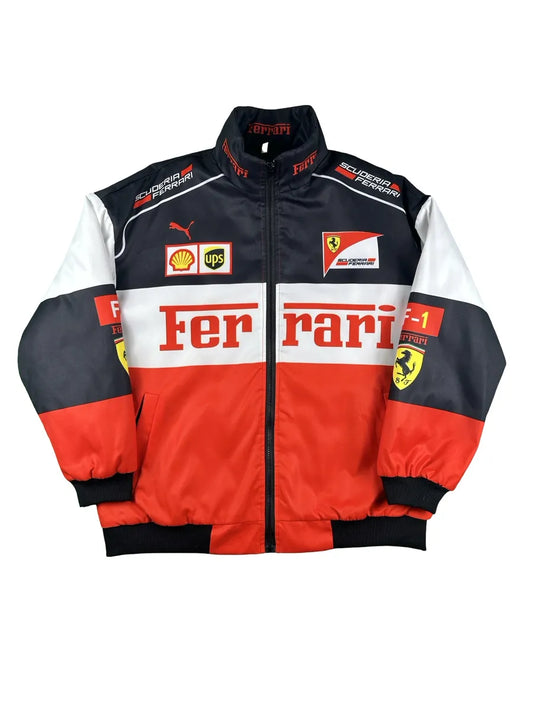 Giacchetto Vintage Y2K Scuderia Ferrari Racing – Rosso, Nero e Bianco - abbigliamento e vestiti vintage