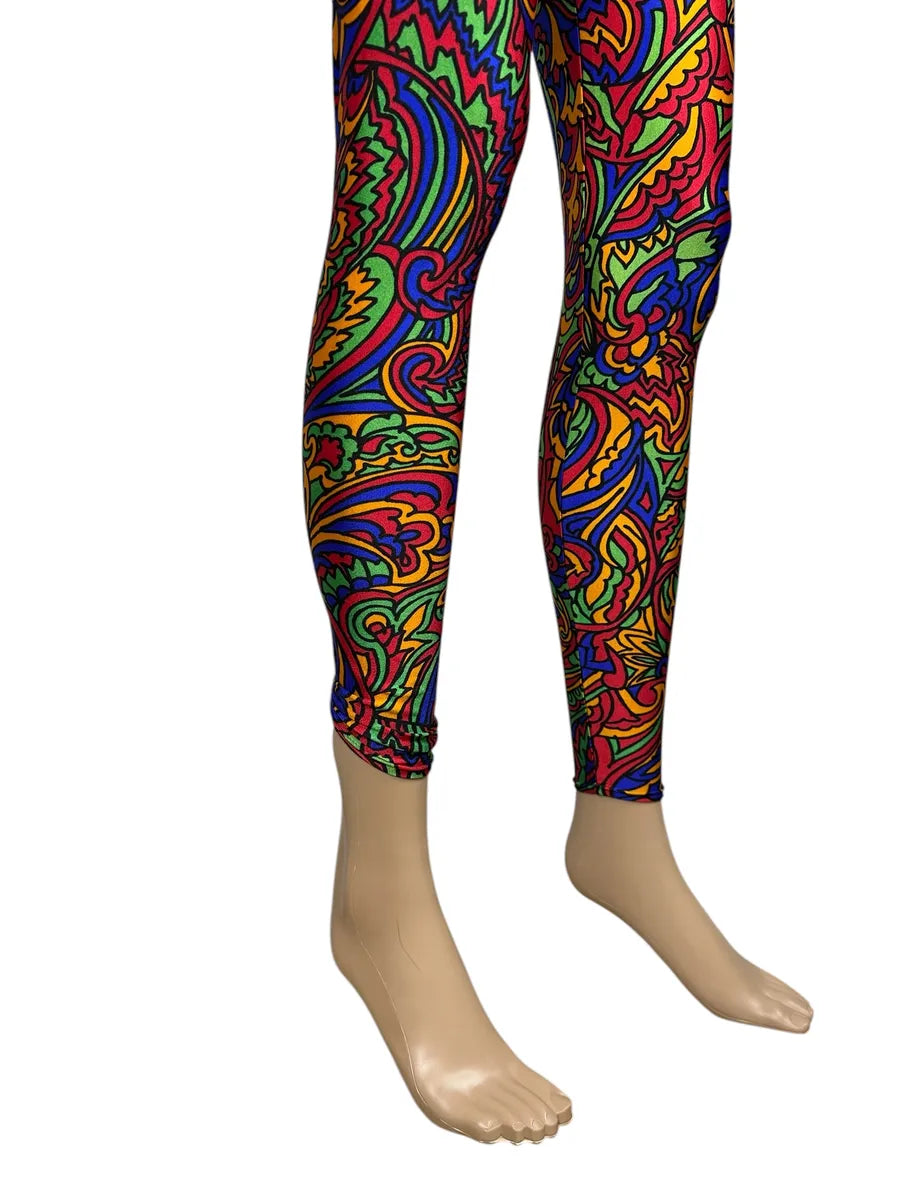 Leggings Vintage Anni '90 Fantasia Geometrica Multicolore