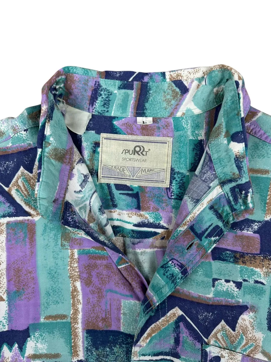 Camicia vintage da uomo a fantasia