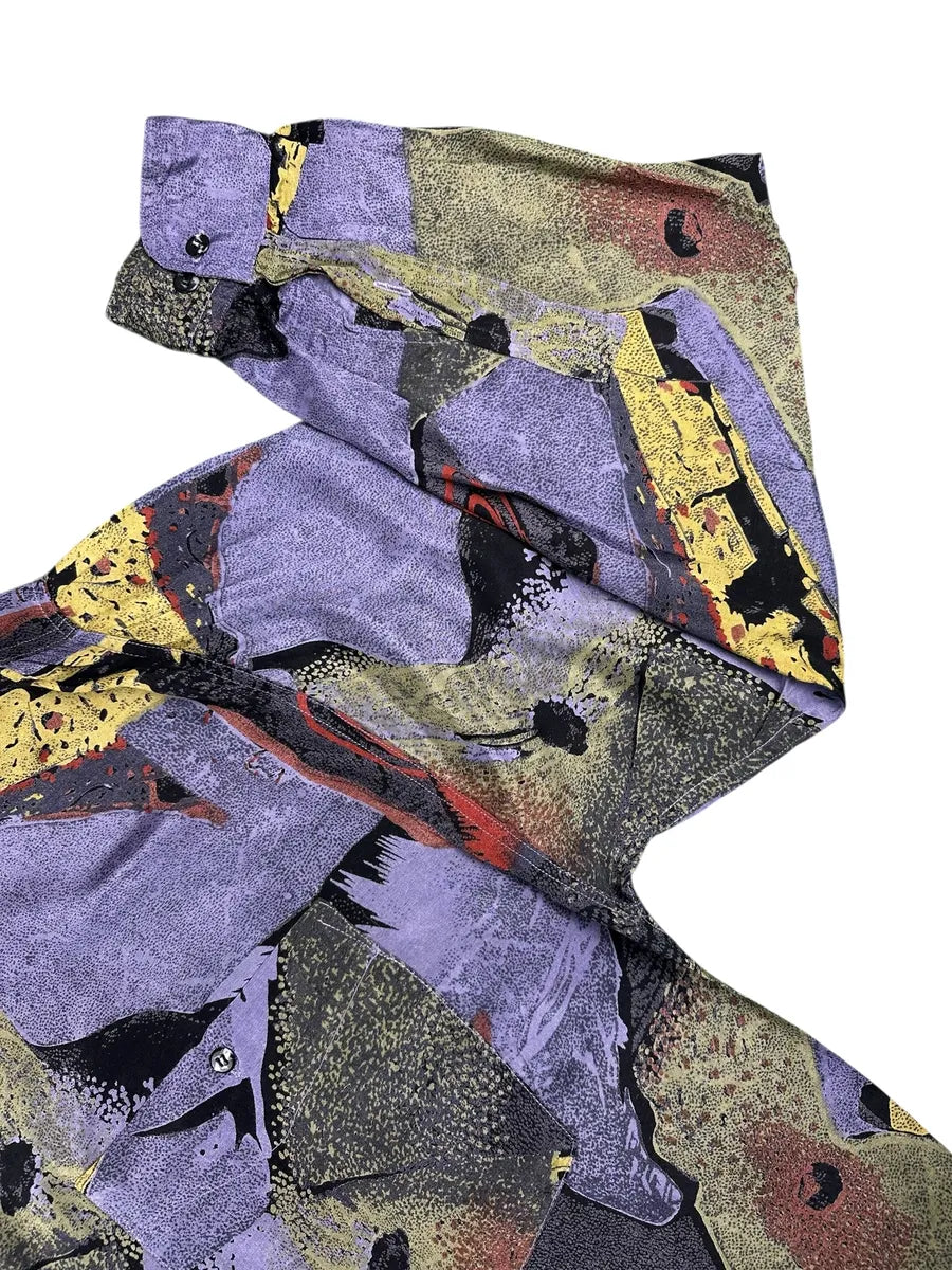 Camicia vintage da uomo anni '90 a fantasia Ad Hoc