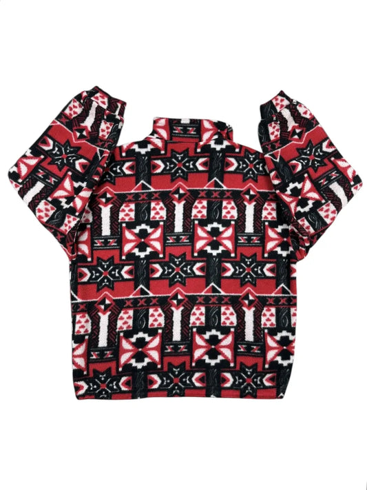 Pile vintage anni '90 a fantasia con zip e collo alto