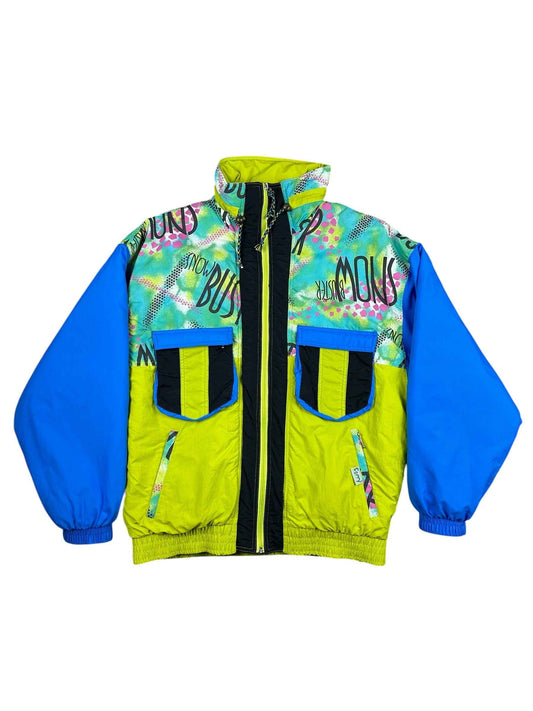 Giubbotto vintage anni ’90 fantasia giallo e blu Made in Italy