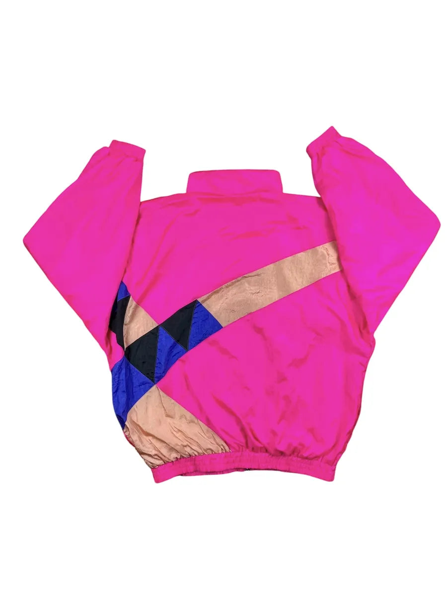 Tuta vintage anni ’80 rosa fluo con zip