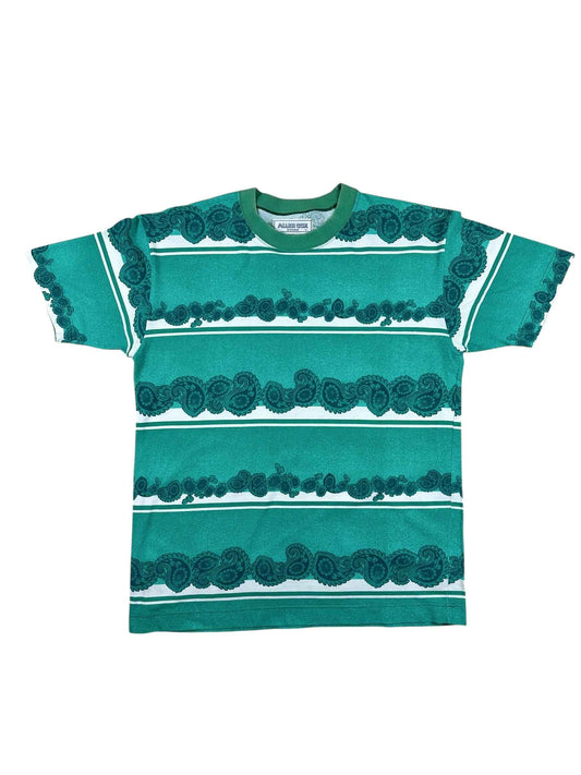 T-shirt vintage anni ’90 a righe con fantasia paisley