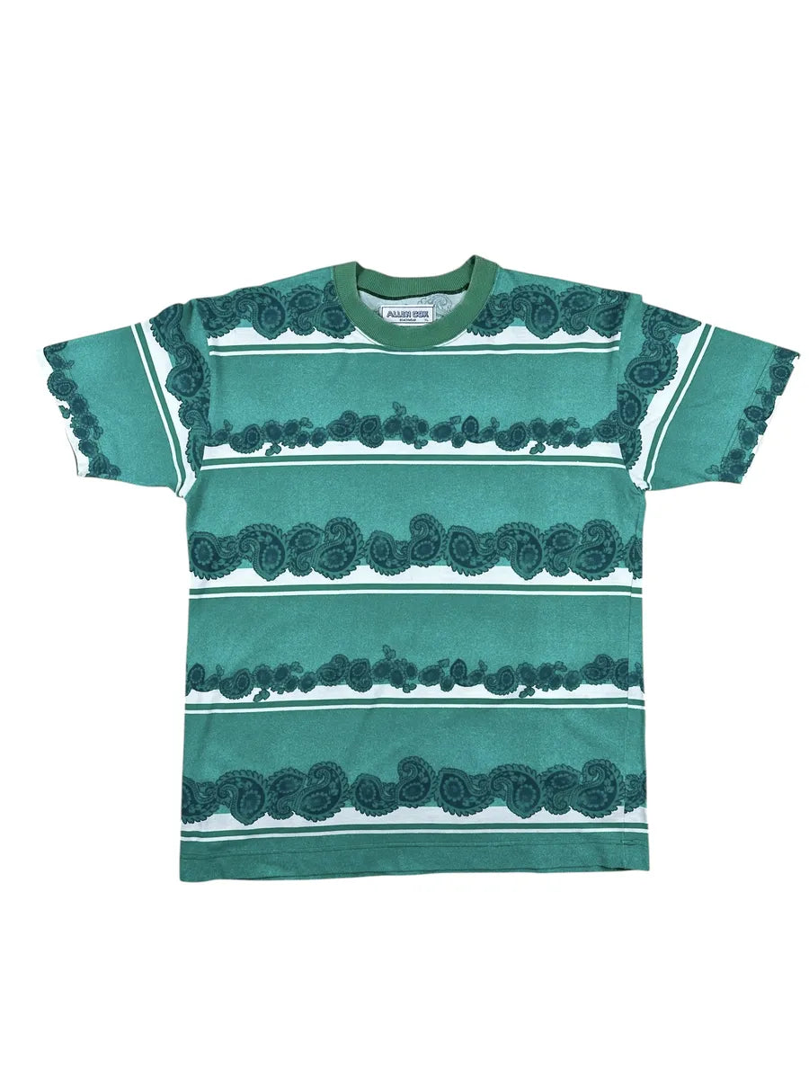 T-shirt vintage anni ’90 a righe con fantasia paisley