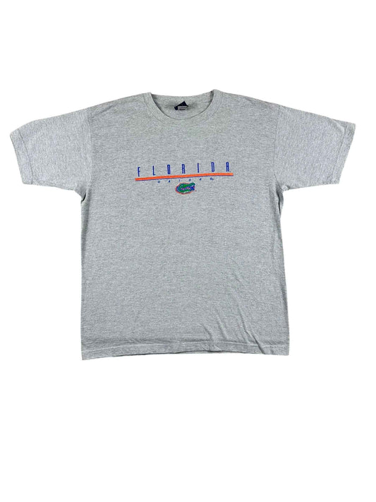 T-shirt vintage grigia Florida con ricamo alligatore