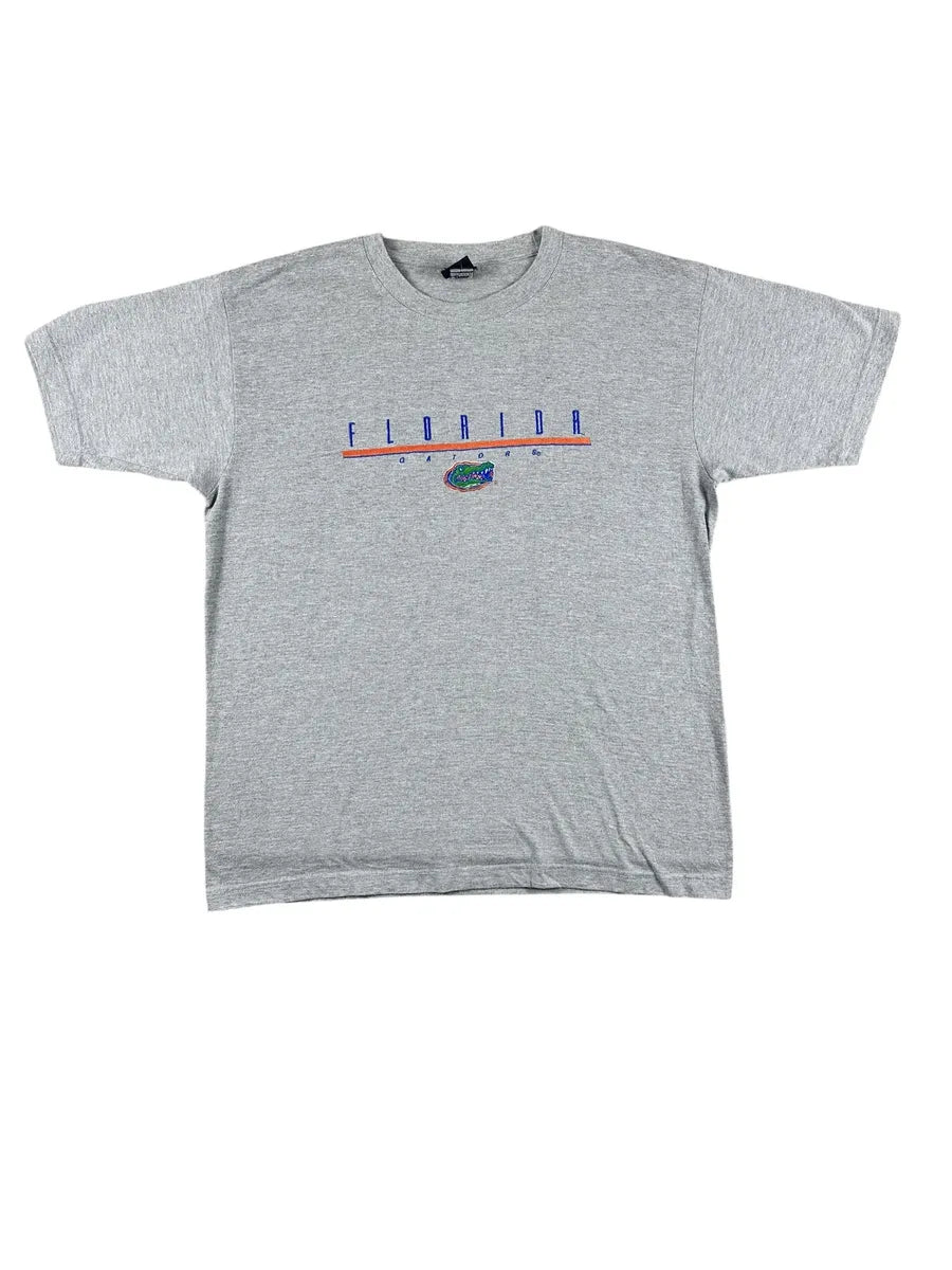 T-shirt vintage grigia Florida con ricamo alligatore