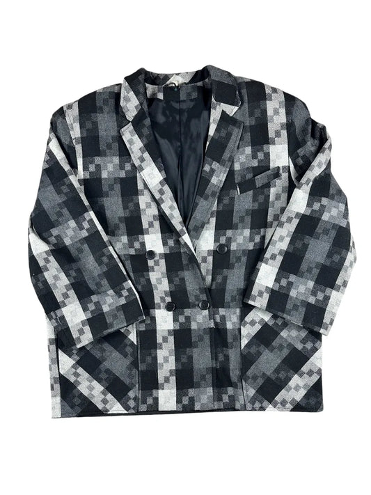 Giacca vintage invernale da donna anni ’80 a quadri