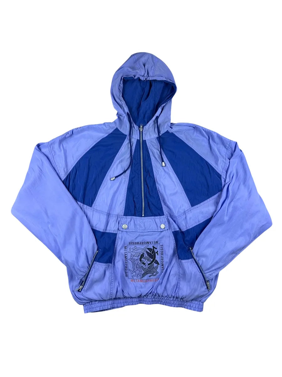 Giacchetto vintage a sacca con cappuccio e tascone frontale