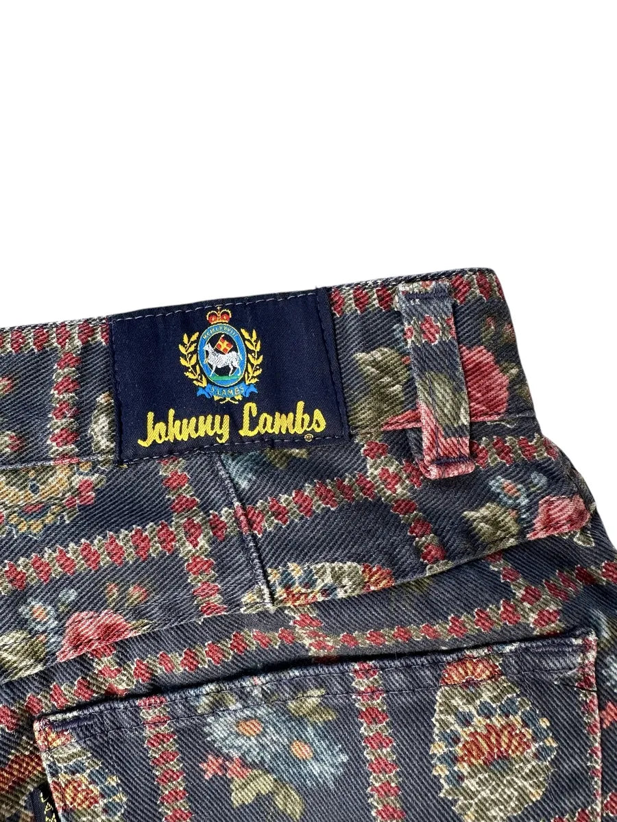 Jeans vintage da donna con fantasia floreale