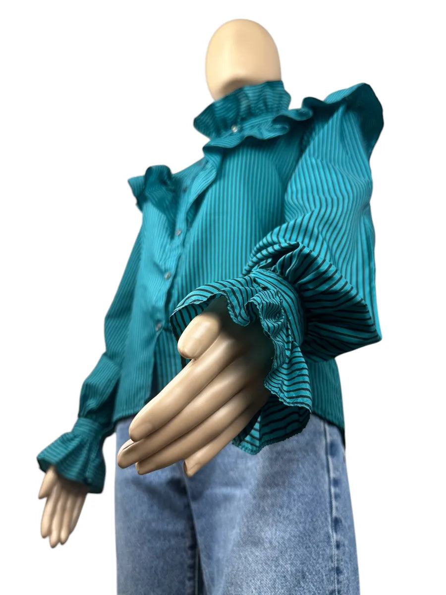 Camicia vintage da donna con volant