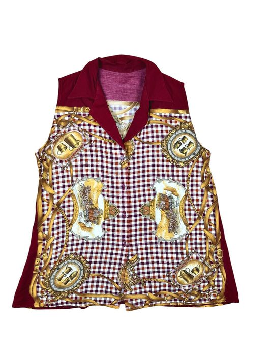 Women's sleeveless shirt with country print