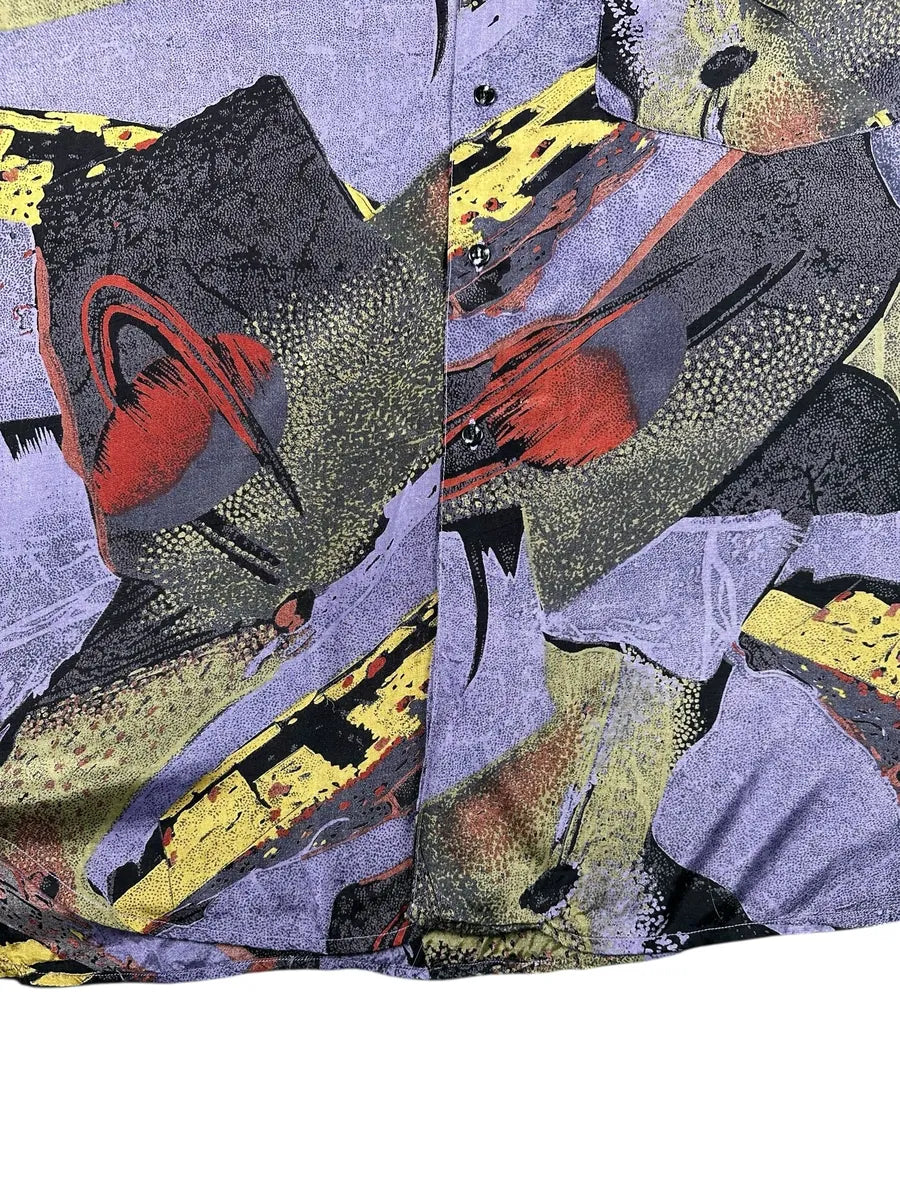 Camicia vintage da uomo anni '90 a fantasia Ad Hoc