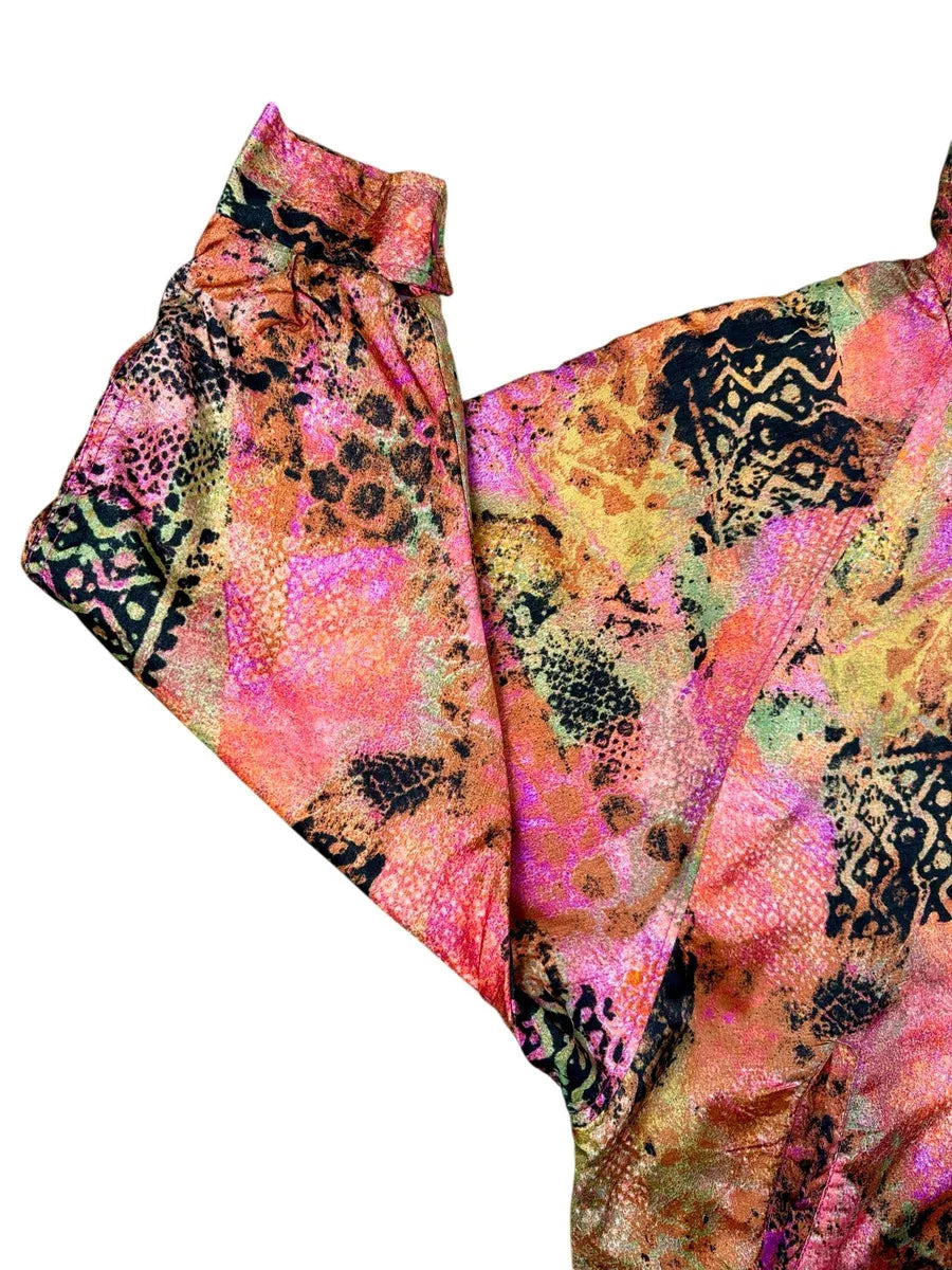 Giubbotto leggero vintage da donna a fantasia