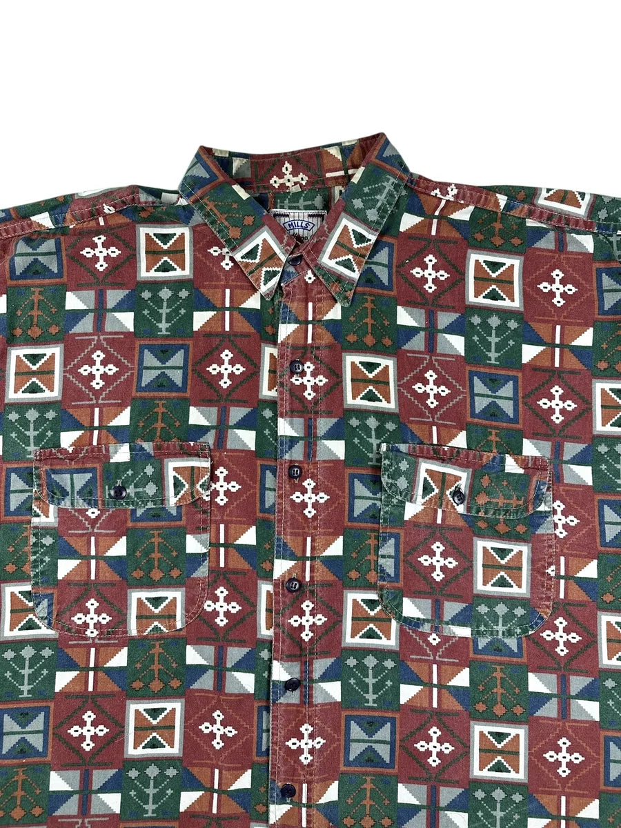 Camicia da uomo vintage a fantasia