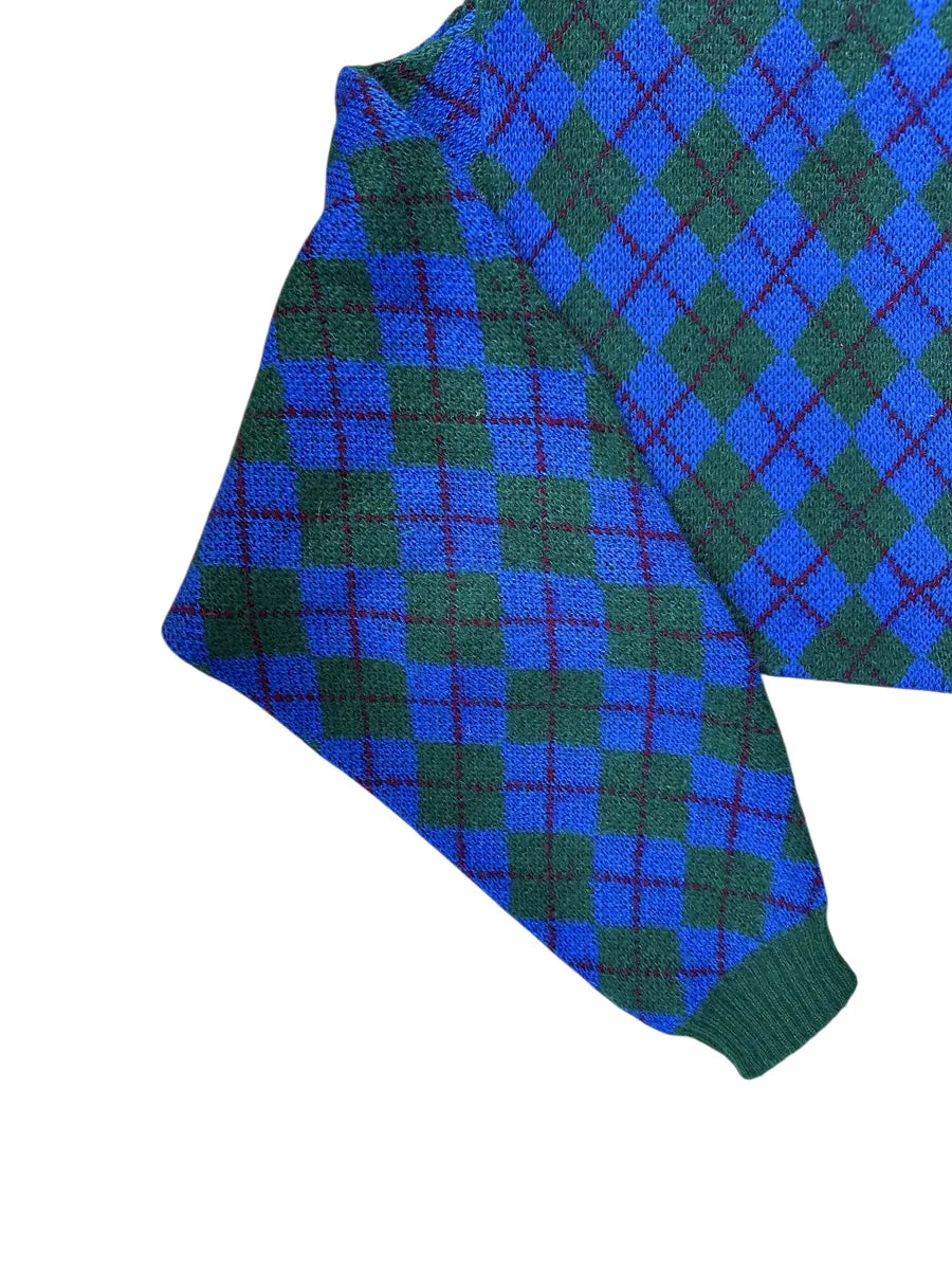 Maglione vintage da uomo a rombi