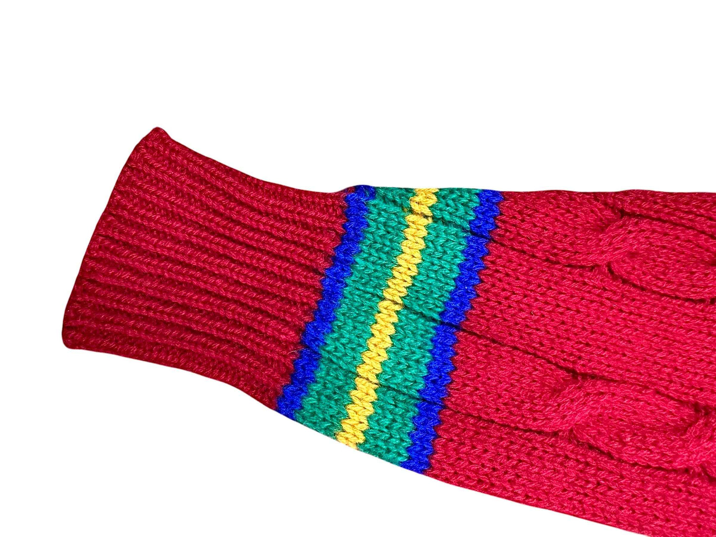 Cardigan vintage Benetton anni ’90 rosso in lana Shetland unisex