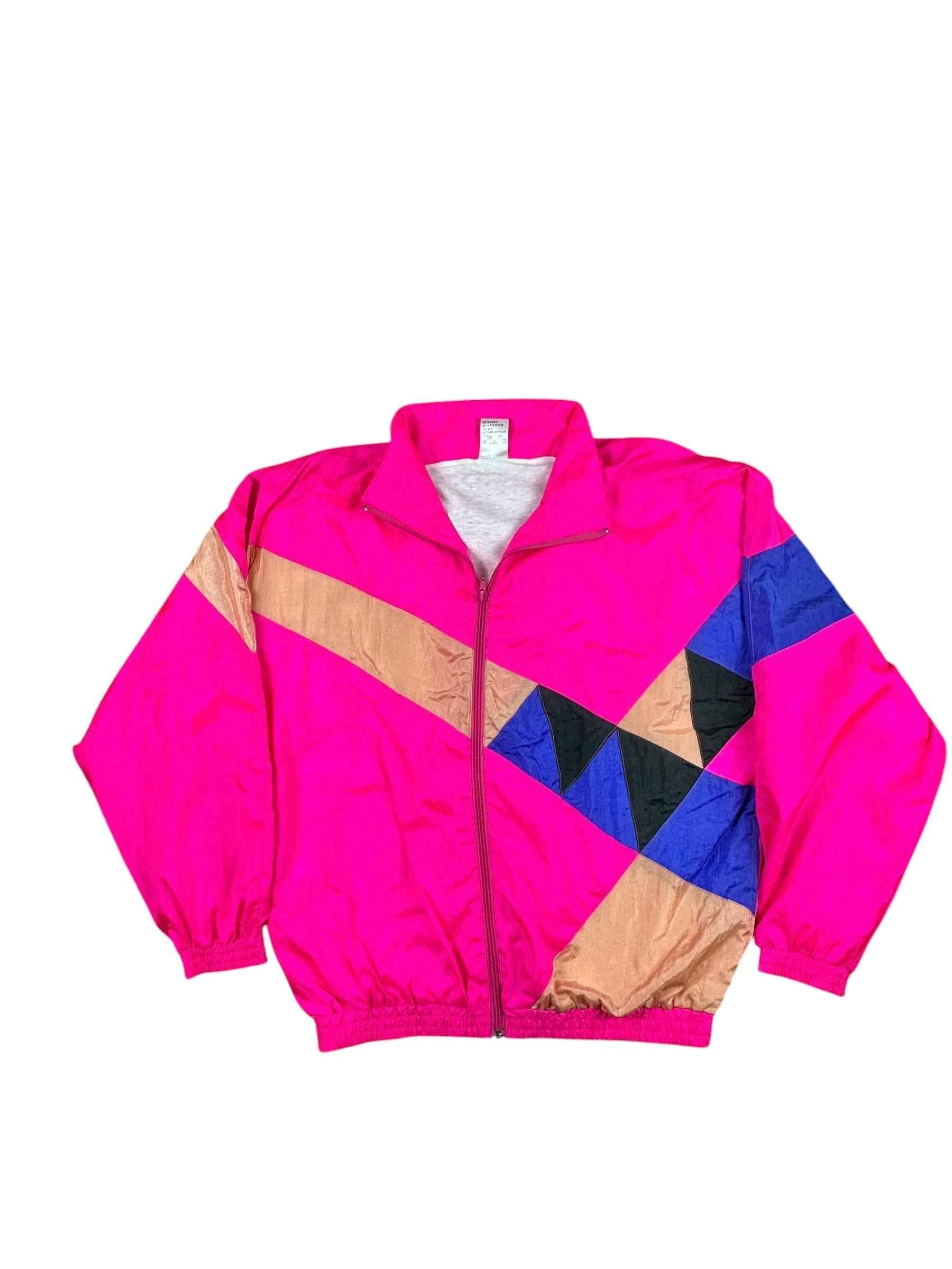 Tuta anni ’90 rosa fluo con zip