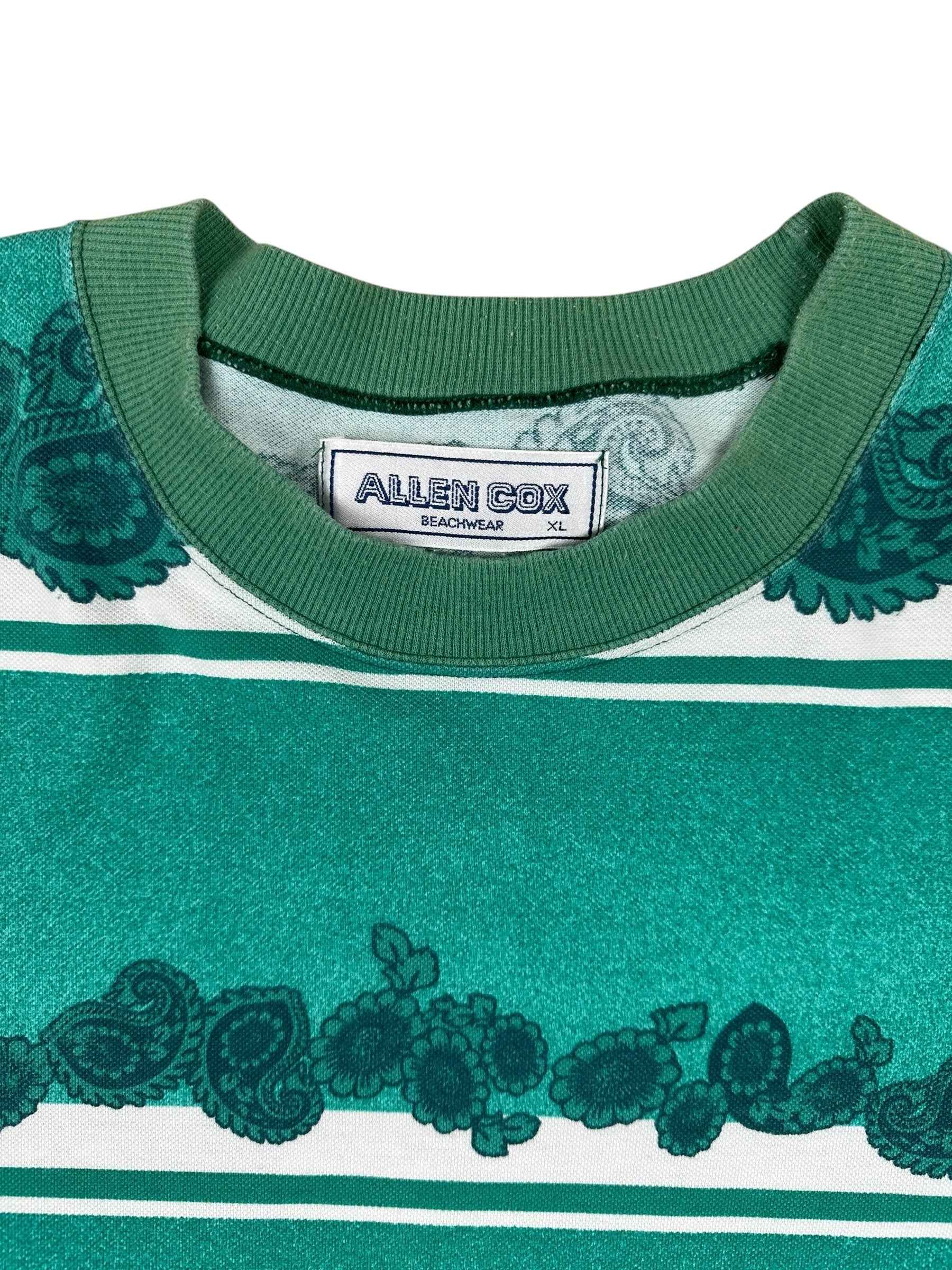 T-shirt vintage anni ’90 a righe con fantasia paisley