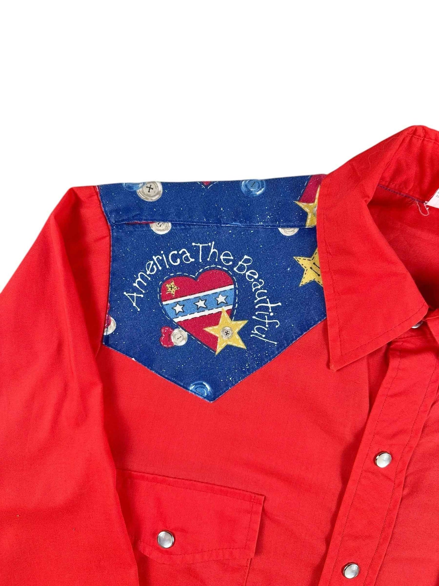 Camicia texana vintage da uomo rossa Made in USA