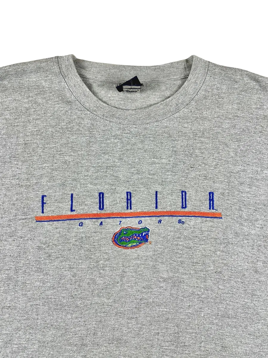 T-shirt vintage grigia Florida con ricamo alligatore