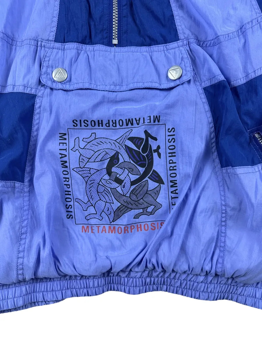 Giacchetto vintage a sacca con cappuccio e tascone frontale