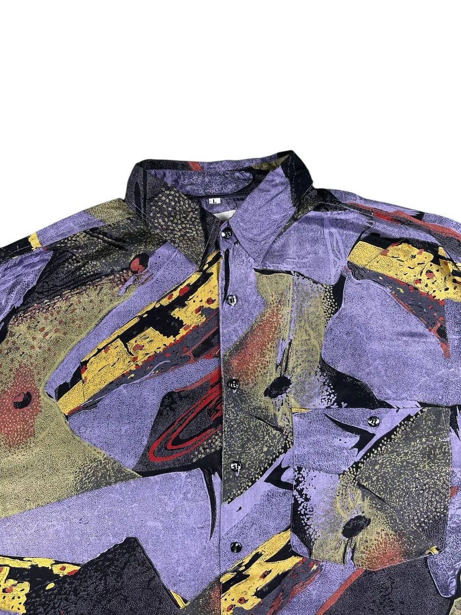 Camicia vintage da uomo anni '90 a fantasia Ad Hoc