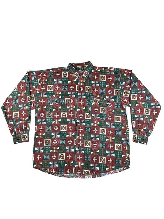 Camicia da uomo vintage a fantasia