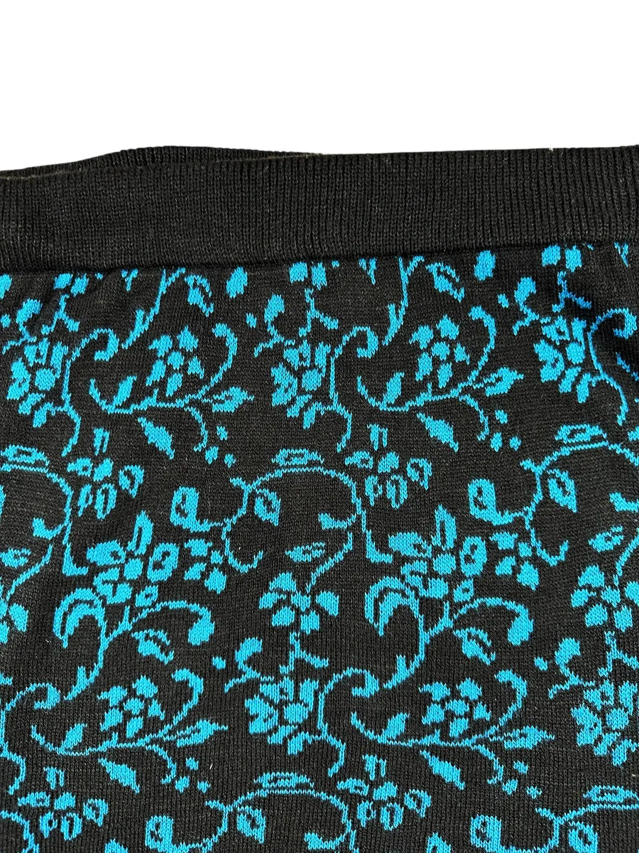 Minigonna vintage nera a fantasia floreale