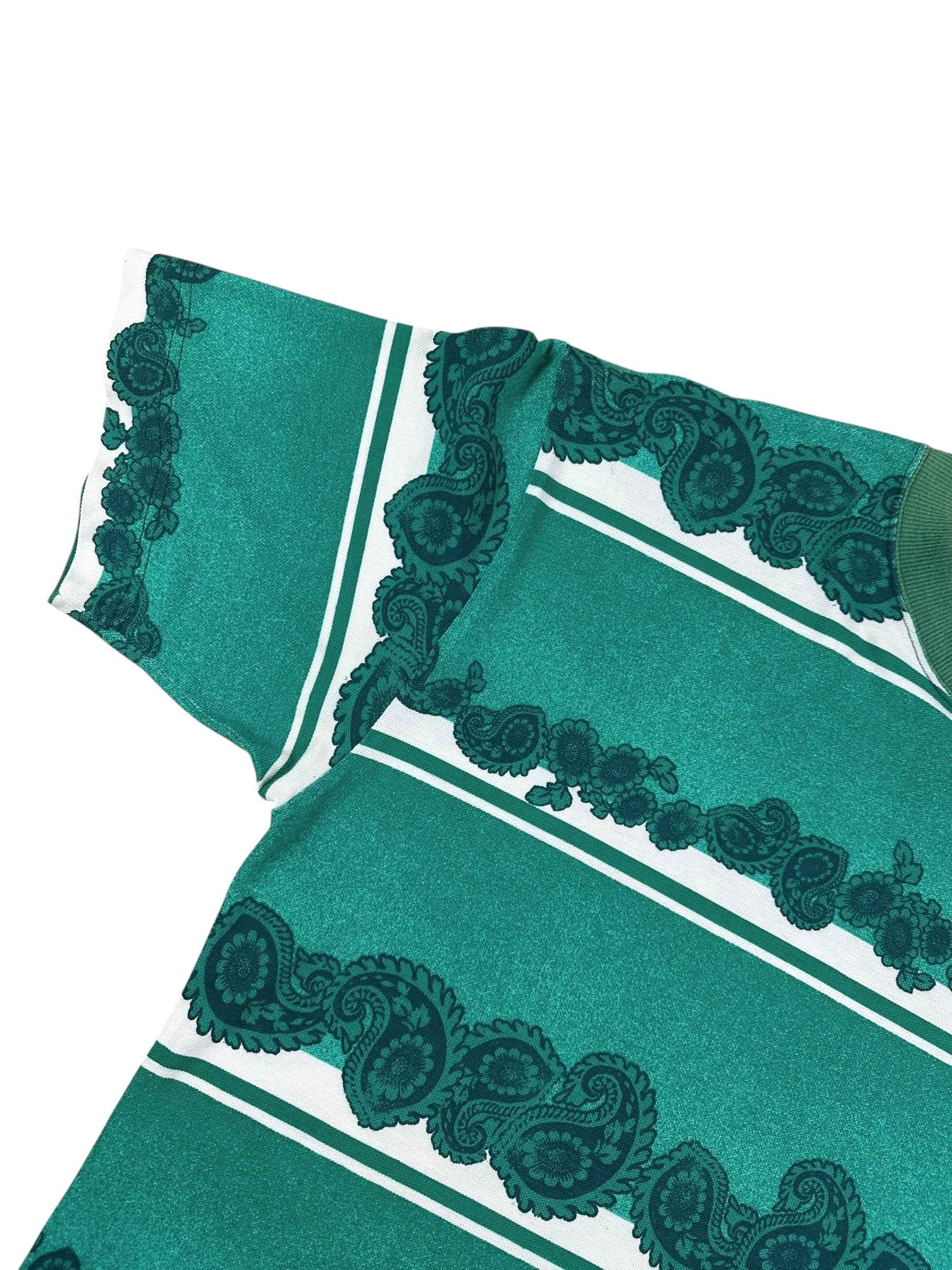 T-shirt vintage anni ’90 a righe con fantasia paisley