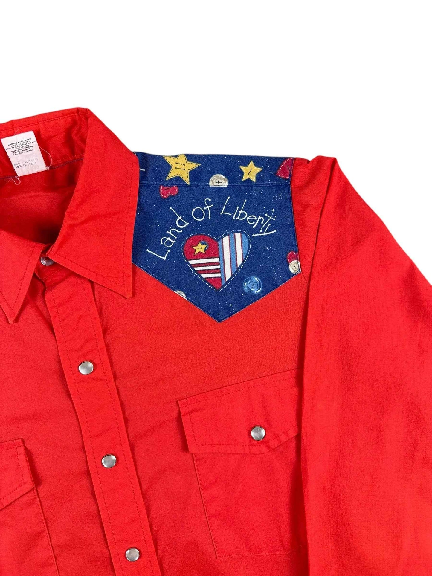 Camicia texana vintage da uomo rossa Made in USA