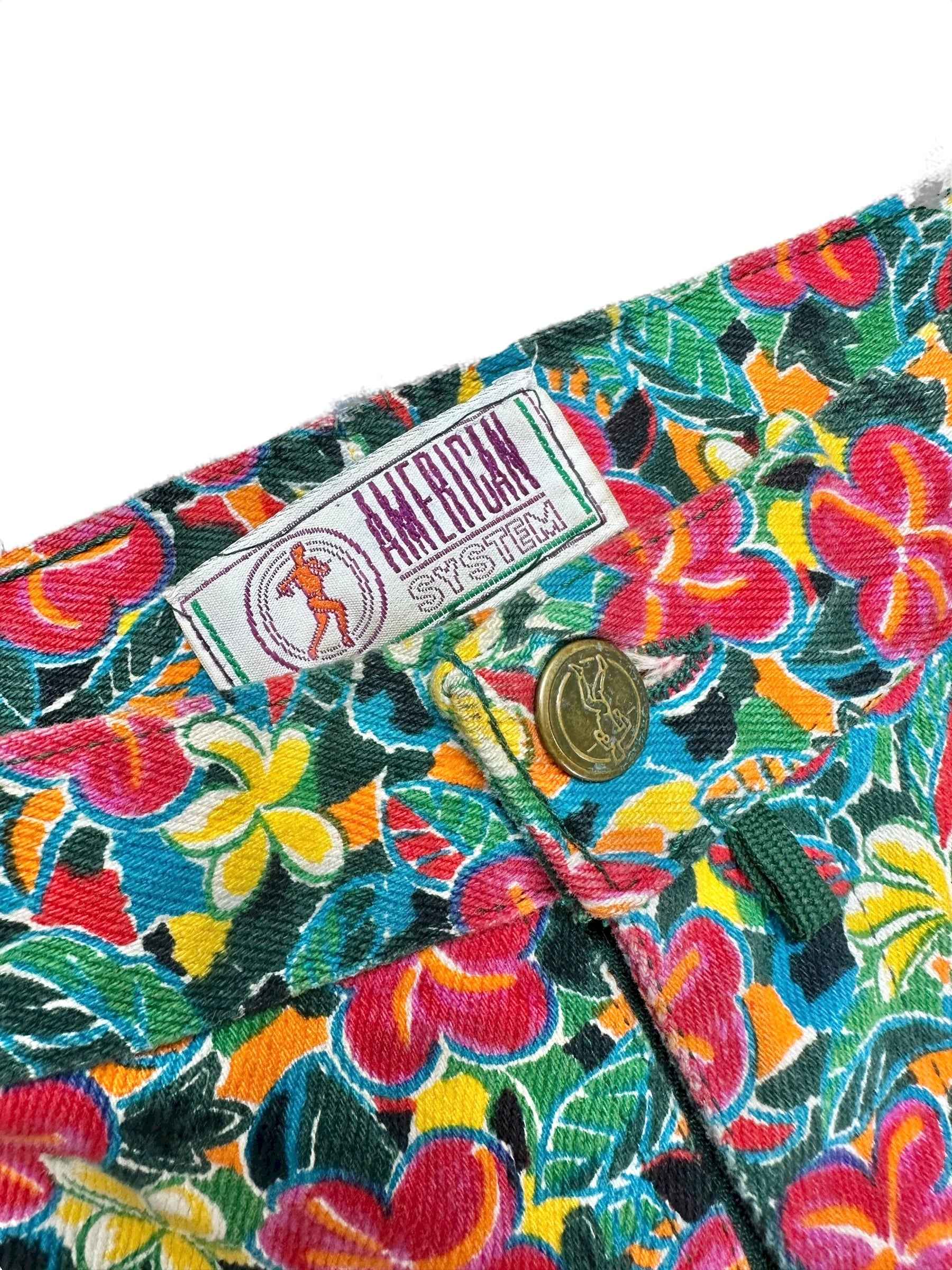 Pantaloni vintage anni '90 da donna a fantasia floreale