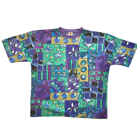 T-shirt vintage donna anni 90 a fantasia