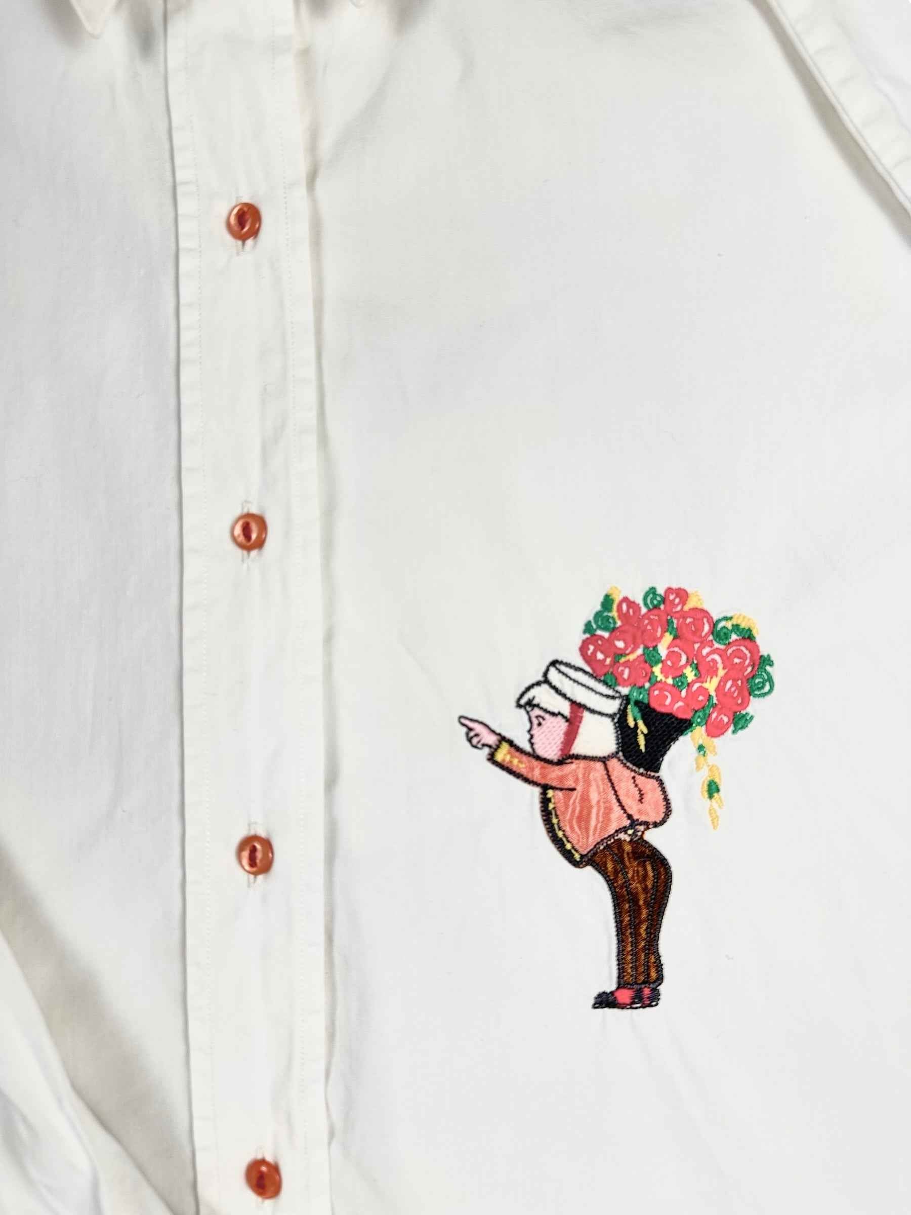 Camicia in cotone da donna con ricamo