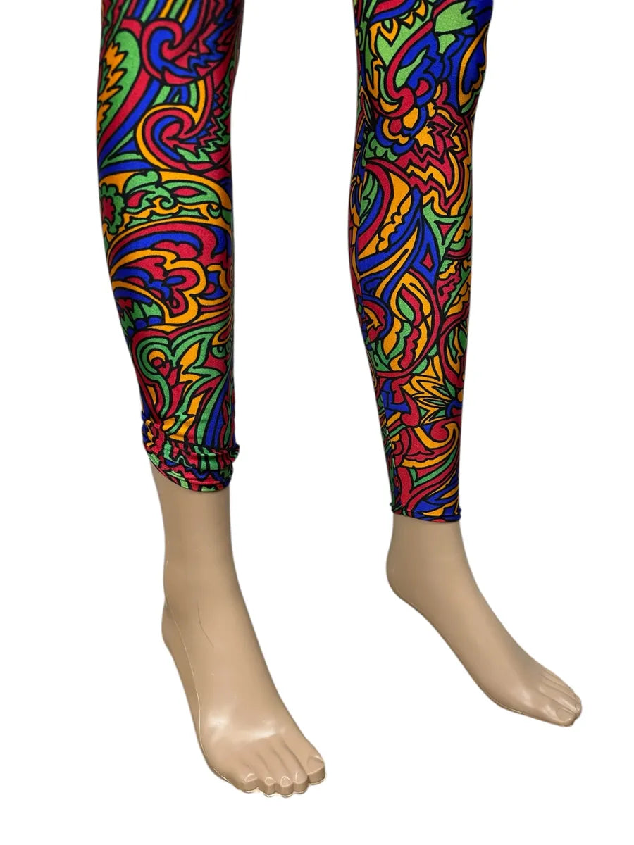 Leggings Vintage Anni '90 Fantasia Geometrica Multicolore