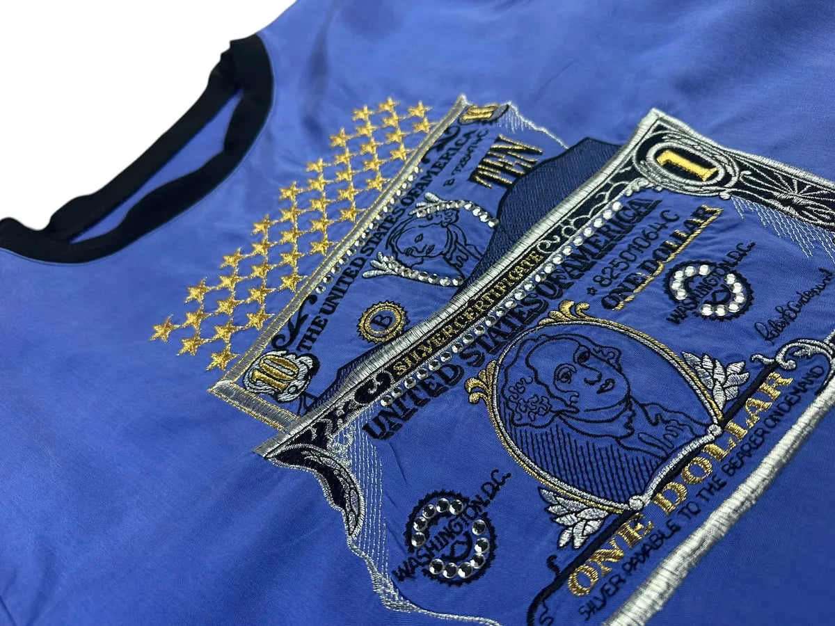 T-shirt da donna in seta con ricamo