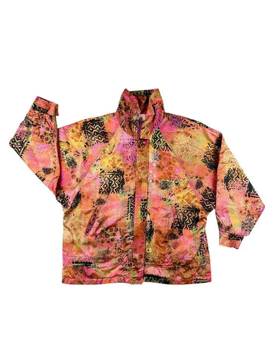 Giubbotto leggero vintage da donna a fantasia