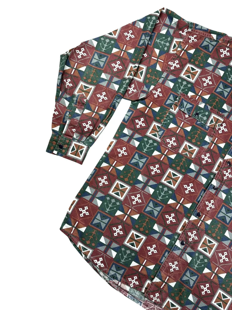 Camicia da uomo vintage a fantasia